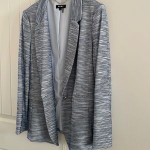 Blue white thin line striped blazer. Like new DKNY. Size 16